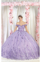 Load image into Gallery viewer, La Merchandise LA202 Off Shoulder 3D Floral Applique Gown with Cape - - LA Merchnadise