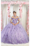 Load image into Gallery viewer, La Merchandise LA202 Off Shoulder 3D Floral Applique Gown with Cape - LILAC - LA Merchnadise