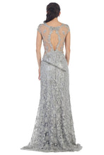Load image into Gallery viewer, La Merchandise LA7295 Long Lace Cap Sleeve Mother of Bride Formal Gown - - LA Merchandise