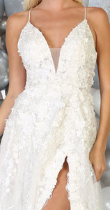 La Merchandise LA7738 Sexy Open Back floral dress with high front slit - - LA Merchandise