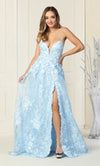 Load image into Gallery viewer, La Merchandise LA7738 Sexy Open Back floral dress with high front slit - Baby Blue - LA Merchandise