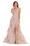 Load image into Gallery viewer, La Merchandise LA7738 Sexy Open Back floral dress with high front slit - Champagne - LA Merchandise