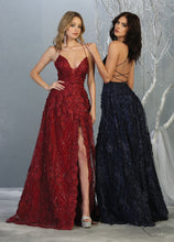 Load image into Gallery viewer, La Merchandise LA7738 Sexy Open Back floral dress with high front slit - Navy - LA Merchandise