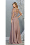 Load image into Gallery viewer, La Merchandise LA7820 3/4 Sleeve V-Neck Mother of Bride Evening Gown - - LA Merchandise