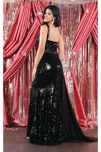 La Merchandise LA7964 Sleeveless Sequined Long Prom Gown - - Dress LA Merchandise