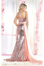 Load image into Gallery viewer, La Merchandise LA7964 Sleeveless Sequined Long Prom Gown - - Dress LA Merchandise