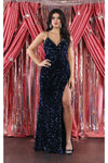 Load image into Gallery viewer, La Merchandise LA7986 Spaghetti Straps V-neck Prom Gown - TEAL BLUE - Dress LA Merchandise