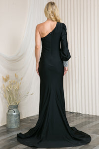 La Merchandise LAA2102 One Shoulder Special Occasion Stretchy Gown - - Dress LA Merchandise