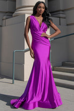 Load image into Gallery viewer, La Merchandise LAA370 Simple Strethcy Bodycon Mermaid Prom Dress - Magenta - LA Merchandise