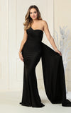 Load image into Gallery viewer, La Merchandise LAA387C One Shoulder Stretchy Long Evening Dress - BLACK - LA Merchandise