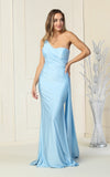 Load image into Gallery viewer, La Merchandise LAA387C One Shoulder Stretchy Long Evening Dress - DUSTY BLUE - LA Merchandise