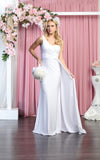 Load image into Gallery viewer, La Merchandise LAA387C One Shoulder Stretchy Long Evening Dress - WHITE - LA Merchandise