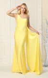 Load image into Gallery viewer, La Merchandise LAA387C One Shoulder Stretchy Long Evening Dress - YELLOW - LA Merchandise