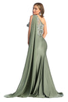 Load image into Gallery viewer, La Merchandise LAA388C One Shoulder Cape Long Floral Evening Gowns - - LA Merchandise