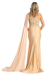 Load image into Gallery viewer, La Merchandise LAA388C One Shoulder Cape Long Floral Evening Gowns - - LA Merchandise