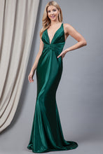 Load image into Gallery viewer, La Merchandise LAA5039 Metallic Criss Cross Back Strap Long Dress - Emerald Green - LA Merchandise