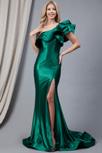 Load image into Gallery viewer, La Merchandise LAA5042 One Shoulder Ruffled Mermaid Formal Prom Dress - Emerald Green - LA Merchandise