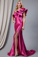 Load image into Gallery viewer, La Merchandise LAA5042 One Shoulder Ruffled Mermaid Formal Prom Dress - Hot Pink - LA Merchandise