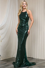 Load image into Gallery viewer, La Merchandise LAA5043 Long Sequin Sexy Wholesale Formal Prom Dress - Emerald Green - LA Merchandise