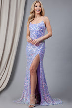 Load image into Gallery viewer, La Merchandise LAA5046 Long Sequined Sexy Open Back Prom Gown - LILAC - LA Merchandise