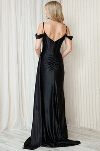 La Merchandise LAA5047 Cold Shoulder Boning Corset Dress - - Dress LA Merchandise