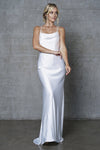 Load image into Gallery viewer, La Merchandise LAA6111 Long Simple Wholesale Satin Bridesmaids Gowns - White - LA Merchandise