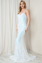Load image into Gallery viewer, La Merchandise LAA7028 Strapless Long Sequined Mermaid Dress w/ Train - - LA Merchandise