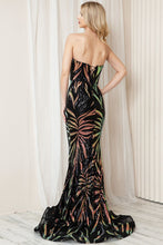 Load image into Gallery viewer, La Merchandise LAA7028 Strapless Long Sequined Mermaid Dress w/ Train - - LA Merchandise