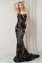 Load image into Gallery viewer, La Merchandise LAA7028 Strapless Long Sequined Mermaid Dress w/ Train - - LA Merchandise