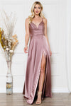 Load image into Gallery viewer, La Merchandise LAABZ012 Simple Long V-Neck Bridesmaid Dress with Slit - - LA Merchandise