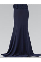 Load image into Gallery viewer, La Merchandise LAS1421 Modest High Neck Cap Sleeve Peplum Long Dresses - - Dresses LA Merchandise