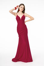 Load image into Gallery viewer, La Merchandise LAS1815 Simple Long Stretchy Mermaid Prom Gown - BURGUNDY - LA Merchandise
