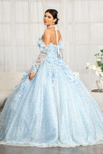 Load image into Gallery viewer, La Merchandise LAS1986 3-D Floral Detachable Long Sleeves Quince Dress - - LA Merchandise