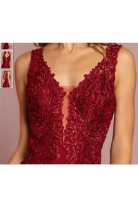La Merchandise LAS2614 Sleeveless Lace Jersey Long Evening Dress - - LA Merchandise
