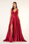 Load image into Gallery viewer, La Merchandise LAS2963 Wholesale Simple Long Satin Bridesmaids Dresses - BURGUNDY - LA Merchandise