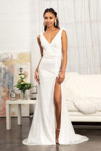 Load image into Gallery viewer, La Merchandise LAS3008 Long Sequined V-Neck Embellished Mesh Mermaid Dress - - Dresses LA Merchandise