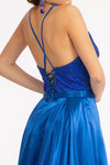 Load image into Gallery viewer, La Merchandise LAS3040 Satin Open Back V-Neck Long Formal Prom Dress - - LA Merchandise