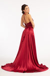 Load image into Gallery viewer, La Merchandise LAS3040 Satin Open Back V-Neck Long Formal Prom Dress - - LA Merchandise