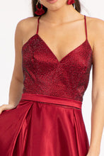 Load image into Gallery viewer, La Merchandise LAS3040 Satin Open Back V-Neck Long Formal Prom Dress - - LA Merchandise