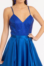 Load image into Gallery viewer, La Merchandise LAS3040 Satin Open Back V-Neck Long Formal Prom Dress - - LA Merchandise