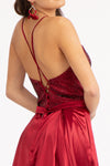 Load image into Gallery viewer, La Merchandise LAS3040 Satin Open Back V-Neck Long Formal Prom Dress - - LA Merchandise
