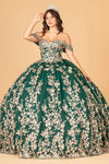 Load image into Gallery viewer, La Merchandise LAS3077 3-D Butterfly Off Shoulder Quince Corset Dress - GREEN - LA Merchandise