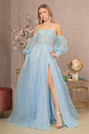 Load image into Gallery viewer, La Merchandise LAS3118 Detachable Puff Sleeves Pageant Gown - BABY BLUE - LA Merchandise