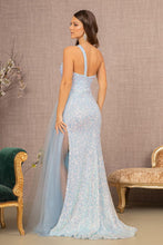 Load image into Gallery viewer, La Merchandise LAS3133 Sequin Glitter Asymmetric Long Dress - - LA Merchandise