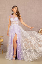 Load image into Gallery viewer, La Merchandise LAS3134 A-line Sheer Gown W/ Flower Applique - - LA Merchandise