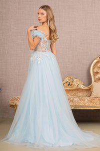La Merchandise LAS3135 Off Shoulder Sheer A-line Dress - - LA Merchandise