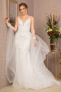 La Merchandise LAS3157 Embellished Sleeveless Wedding Gown - IVORY - LA Merchandise