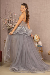 La Merchandise LAS3158 Spaghetti Straps Embellished Gown - - LA Merchandise
