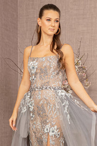 La Merchandise LAS3158 Spaghetti Straps Embellished Gown - - LA Merchandise