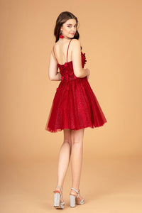 La Merchandise LASGS3090 Floral Short Graduation Party Corset Dress - - LA Merchandise